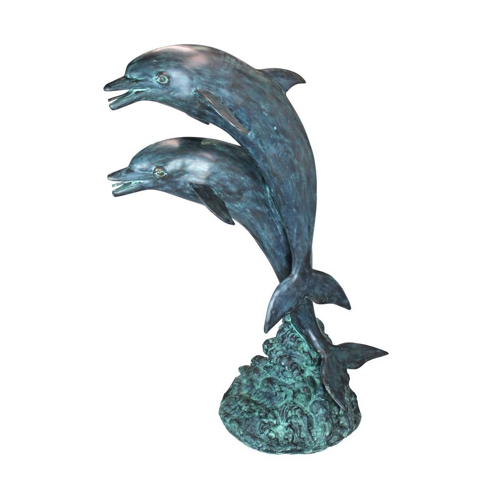 Design Toscano Twin Dolphins In Tandem Bronze Statue