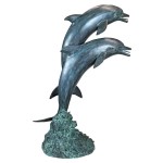 Design Toscano Twin Dolphins In Tandem Bronze Statue