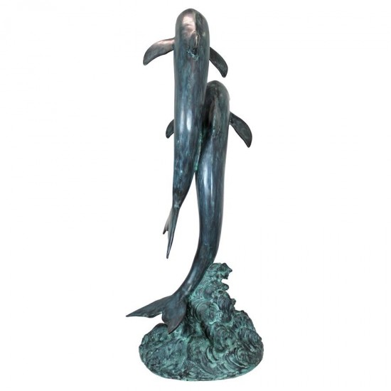 Design Toscano Twin Dolphins In Tandem Bronze Statue