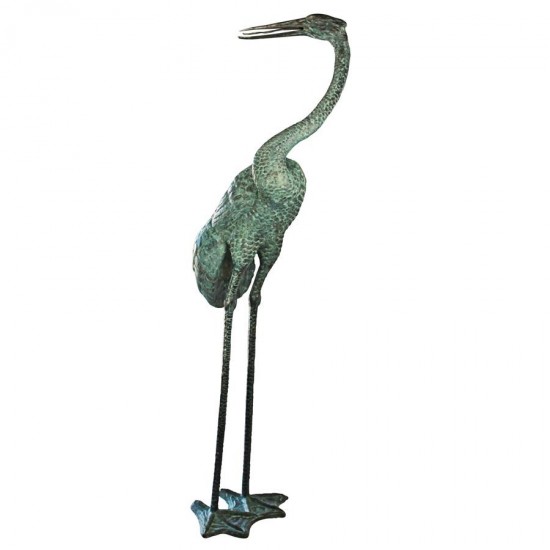 Design Toscano Colossal Curved Neck Crane Bronze Statue