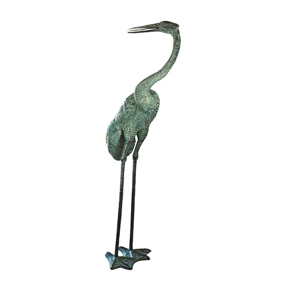 Design Toscano Colossal Curved Neck Crane Bronze Statue