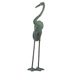 Design Toscano Colossal Curved Neck Crane Bronze Statue