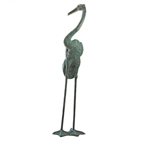 Design Toscano Colossal Curved Neck Crane Bronze Statue