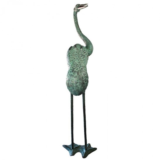 Design Toscano Colossal Curved Neck Crane Bronze Statue