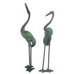 Design Toscano Colossal Cranes Bronze Statue Set