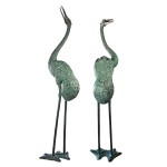 Design Toscano Colossal Cranes Bronze Statue Set