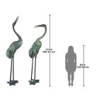 Design Toscano Colossal Cranes Bronze Statue Set