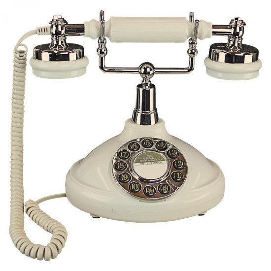 Design Toscano Brittany Neophone 1929 Telephone-White