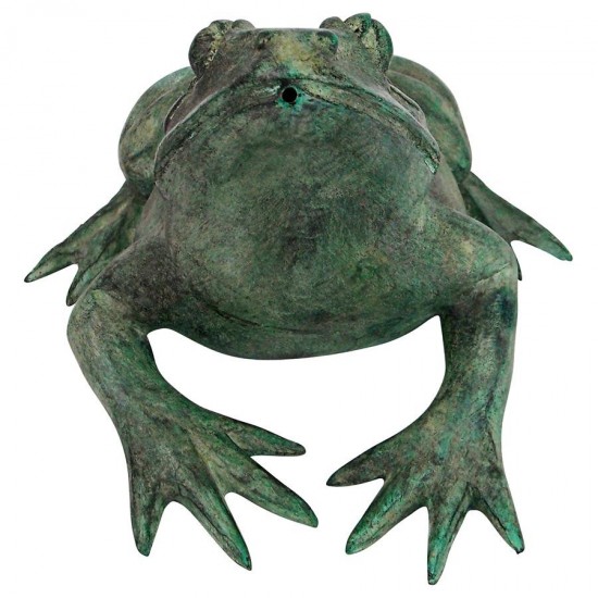 Design Toscano Medium Bull Frog Bronze Statue