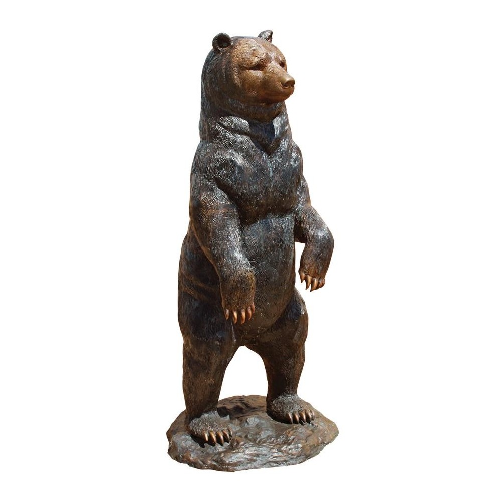 Design Toscano Standing Black Bear Bronze Statue