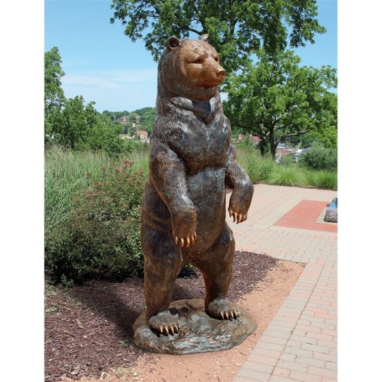 Design Toscano Standing Black Bear Bronze Statue