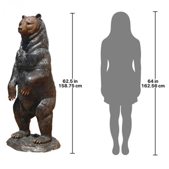 Design Toscano Standing Black Bear Bronze Statue