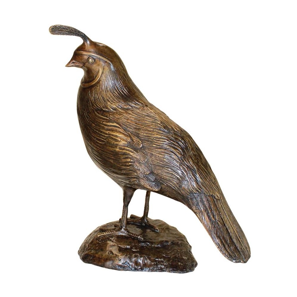 Design Toscano Male California Quail Bronze Statue