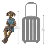 Design Toscano Sitting Savannah Girl With Dog Bronze