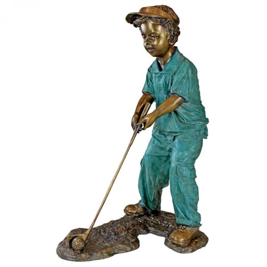 Design Toscano Gabe Boy Golfer Bronze Statue