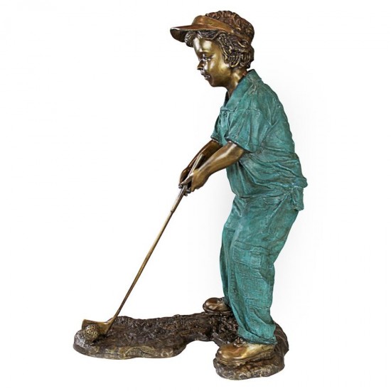 Design Toscano Gabe Boy Golfer Bronze Statue