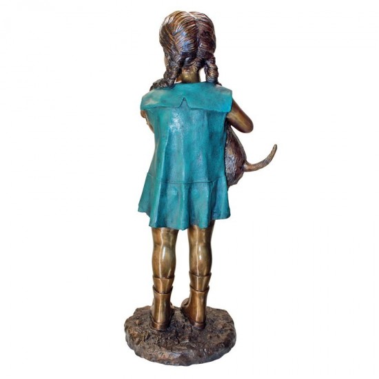 Design Toscano Can I Keep Him Girl With Dog Bronze