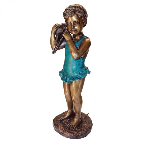 Design Toscano Sea Shell Sounds Standing Girl Bronze