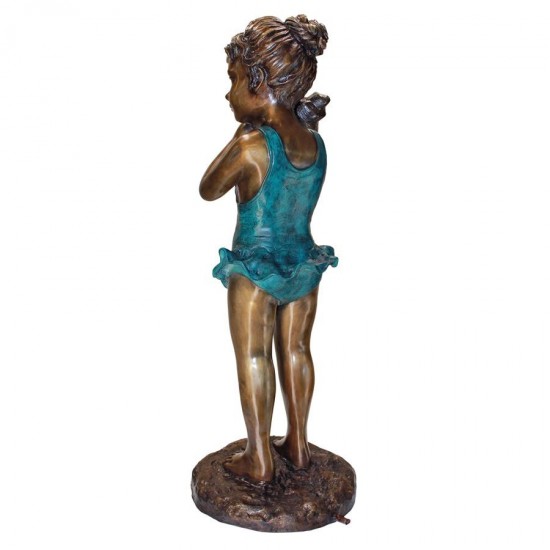 Design Toscano Sea Shell Sounds Standing Girl Bronze