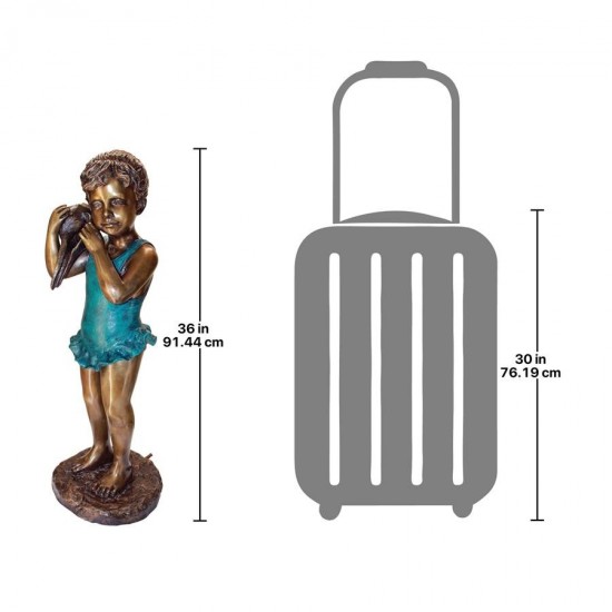 Design Toscano Sea Shell Sounds Standing Girl Bronze
