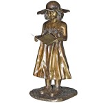 Design Toscano Beulahs Sundress Girl Reading Bronze