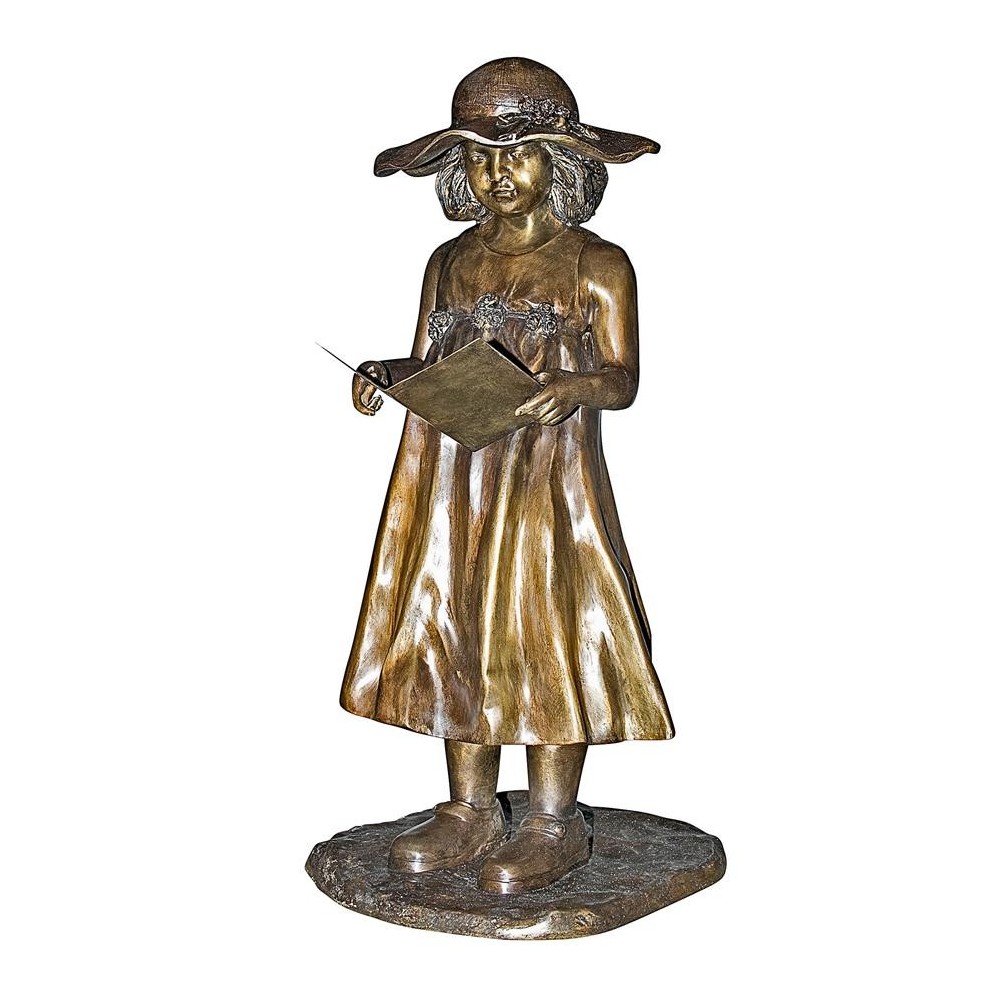 Design Toscano Beulahs Sundress Girl Reading Bronze