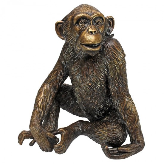 Design Toscano Chatty Chimpanzee Bronze Statue