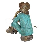 Design Toscano Fish Wish Fisherboy Bronze Statue