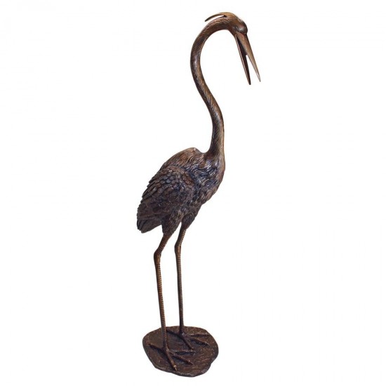 Design Toscano Grande Heron Head High Bronze Statue