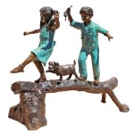 Design Toscano The Adventure Boy & Girl On A Log Bronze