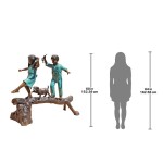 Design Toscano The Adventure Boy & Girl On A Log Bronze