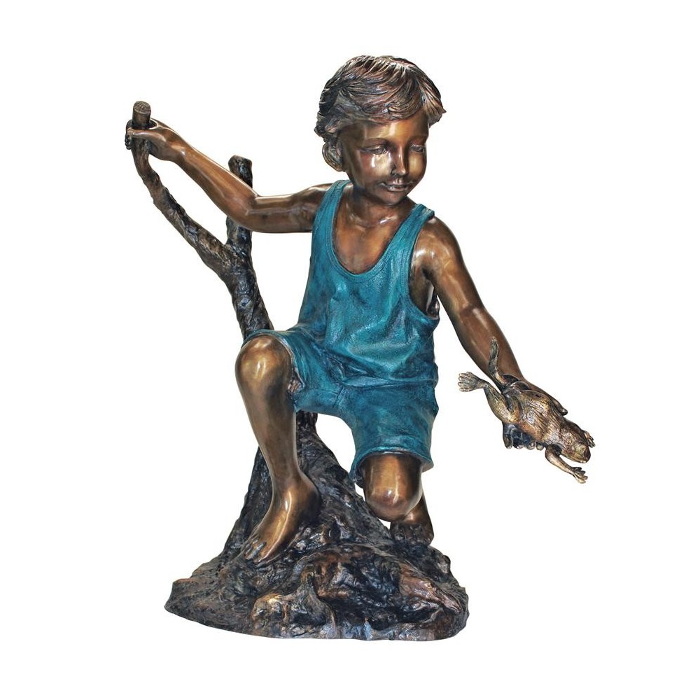 Design Toscano Catch & Release Boy With Frog Bronze