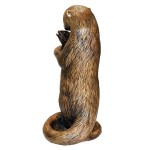 Design Toscano Standing Otter With Fish Bronze Statue