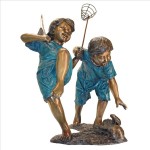 Design Toscano Double Trouble Fishing Boys Bronze