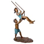 Design Toscano Swinging Children Bronze Statue