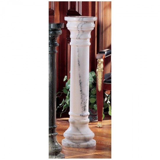 Design Toscano White 31 In Marble Column