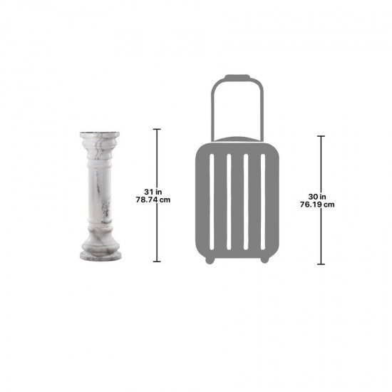 Design Toscano White 31 In Marble Column