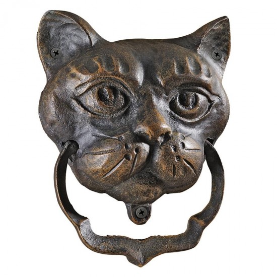 Design Toscano Black Cat Iron Door Knocker