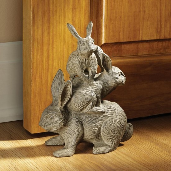 Design Toscano Bunched Bunnies Cast Iron Rabbit Statue