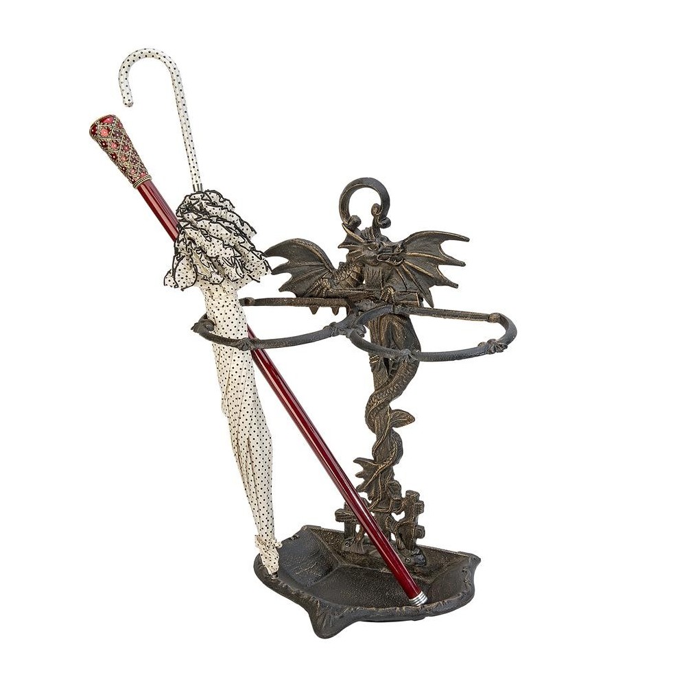 Design Toscano Wyvern Dragon Iron Walking Stick Holder