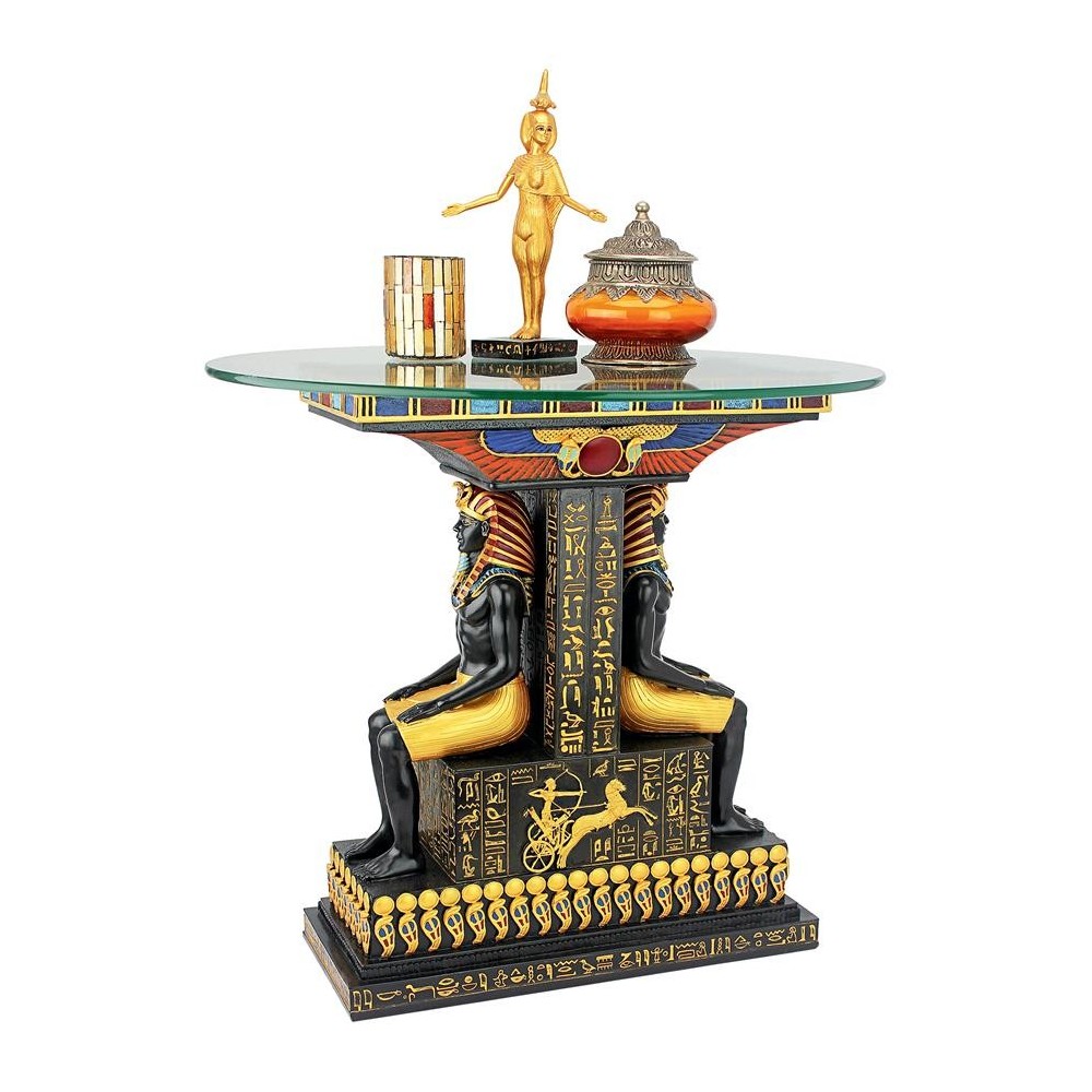 Design Toscano Tut The Pharaoh Glass Top Table