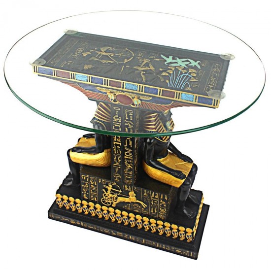 Design Toscano Tut The Pharaoh Glass Top Table