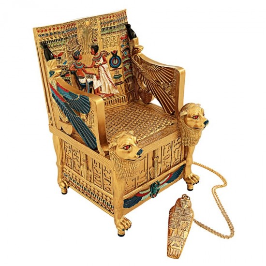 Design Toscano King Tuts Golden Throne Treasure Box