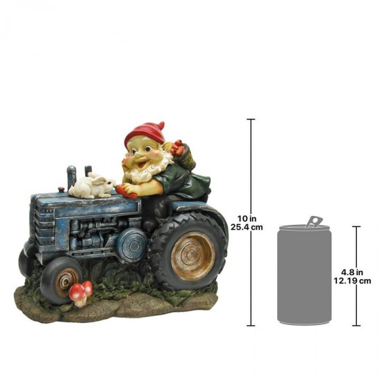 Design Toscano Bunny On Board Tractor Gnome Statue