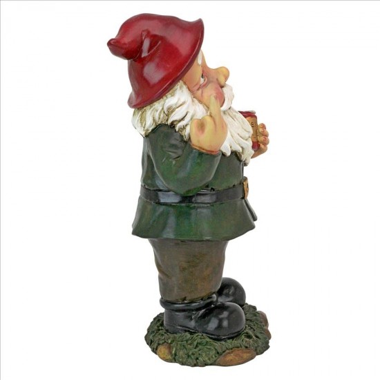 Design Toscano Foul Finger Tipsy Tim Garden Gnome