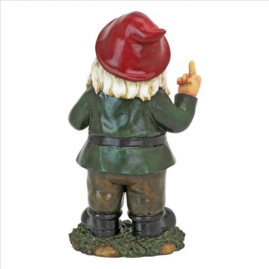 Design Toscano Foul Finger Tipsy Tim Garden Gnome