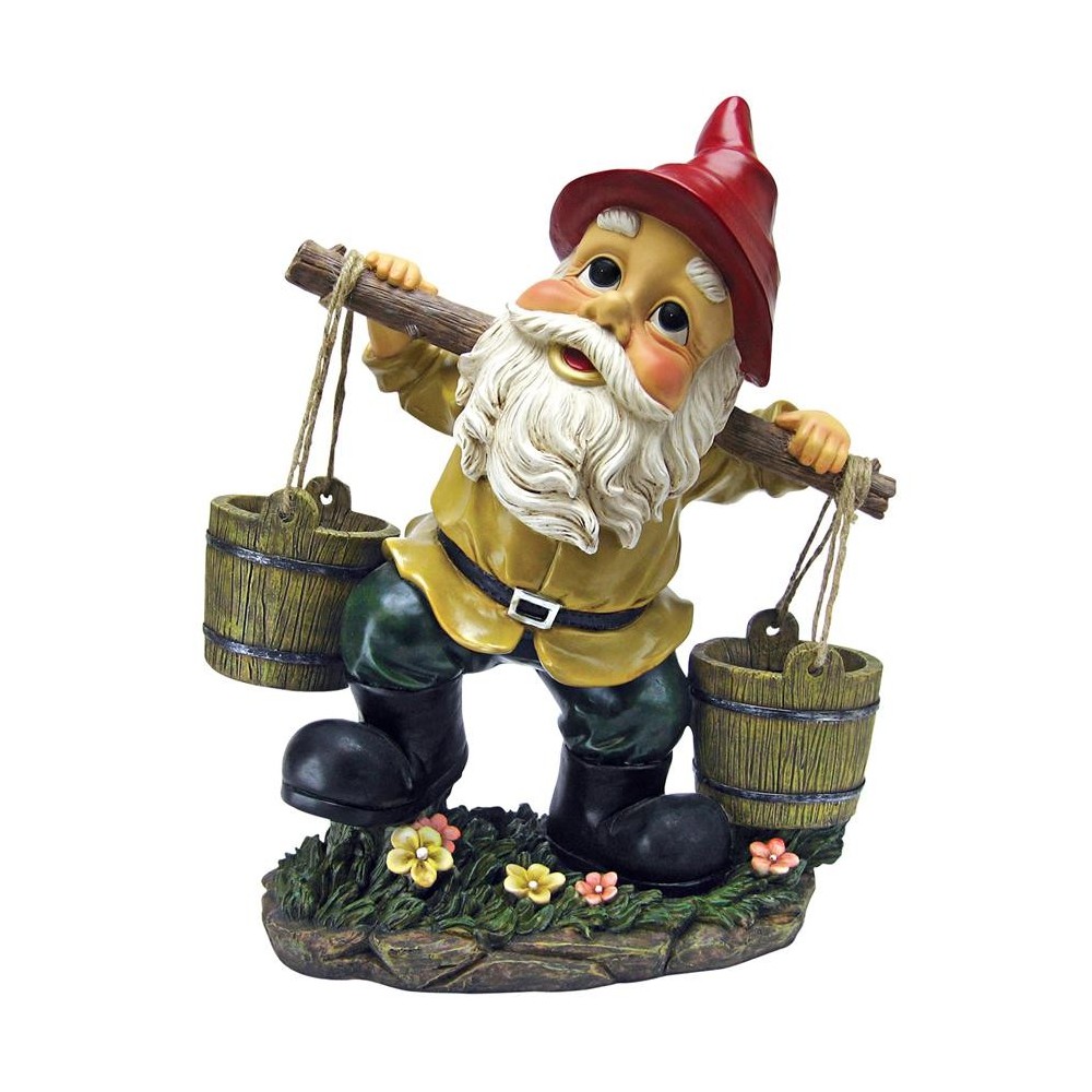 Design Toscano Barney Two Buckets Garden Gnome Statue