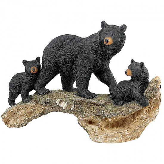 Design Toscano Momma Black Bear With Cubs Statue