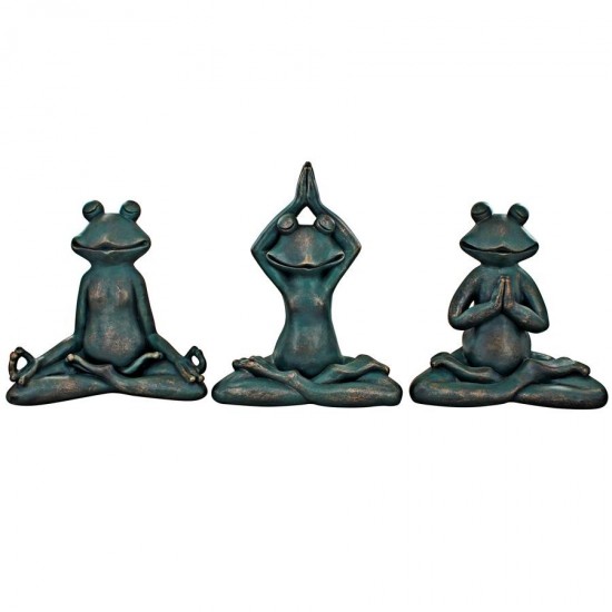 Design Toscano S/3 Yoga Frog Statues