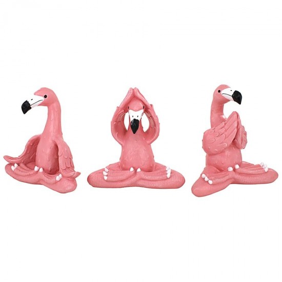 Design Toscano Large Zen Of Pink Flamingo Yoga Statues